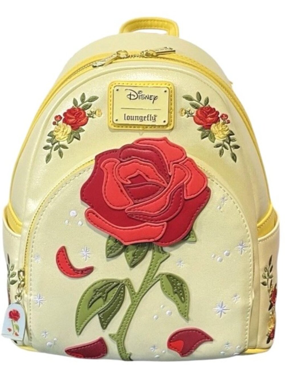Loungefly Disney Beauty and The Beast Enchanted Rose Shimmer Mini Backpack NWT